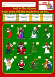 English Worksheet: Christmas:matching exercise_3