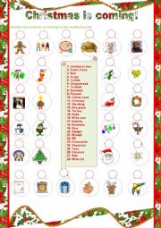 English Worksheet: CHRISTMAS IS COMING