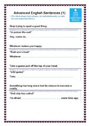 English Worksheet: Cool English Phrases(1)