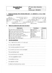 English Worksheet: 8th form module two remedial work.