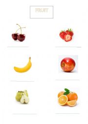 English Worksheet: Fruit