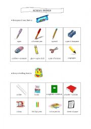 English Worksheet: Schoolthings