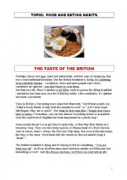 THE TASTE OF THE BRITISH