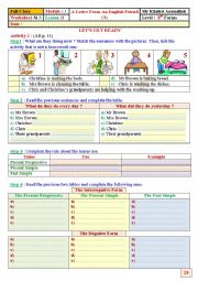 Present Simple + Present Progressive + Simple Past + Reading Comprehension