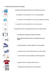 English Worksheet: Office equipment elements