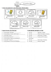 English Worksheet: the weather and days of the week