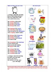 English Worksheet: SOUND COLLECTOR (An illustrated poem  with sounds vocabulary )