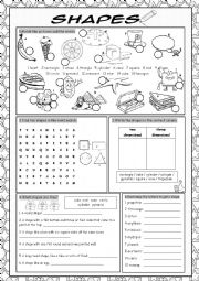 English Worksheet: Shapes Vocabulary Exercises