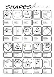 English Worksheet: Shapes (Multiple Choice)