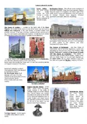 English Worksheet: Famous landmarks of London + Quiz