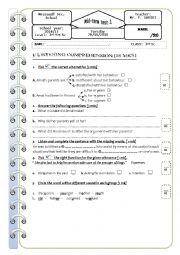 Mid-term test 1   3rd form Sc