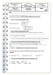English Worksheet: Mid-term test 1 Bac eco