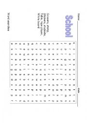 English Worksheet: class wordsearch