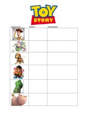 English Worksheet: Toy Story Characters
