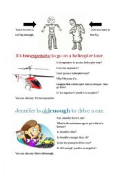 English Worksheet: Too vs enough