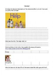 English Worksheet: The Help and Jim Crow Laws