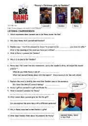 English Worksheet: Pennys Christmas gift to Sheldon