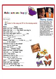 English Worksheet: Perry Como - Make Someone Happy