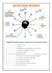 English Worksheet: question words