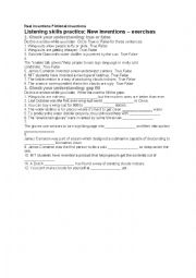 English Worksheet: Real inventions Fictional inventions