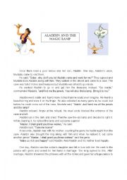 English Worksheet: Aladdin and the magic lamp