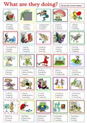 English Worksheet: what are these insects doing?