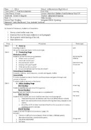 English Worksheet: Lesson Plan