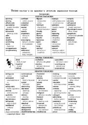 English Worksheet: Tone Definitions