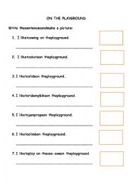 English Worksheet: on the playground