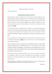 English Worksheet: Voluntary work reading comprehension