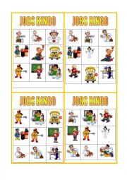 English Worksheet: jobs bingo 