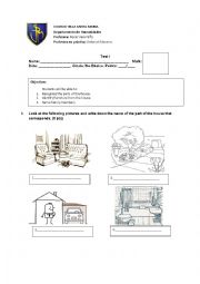 English Worksheet: House - family vocabulary test