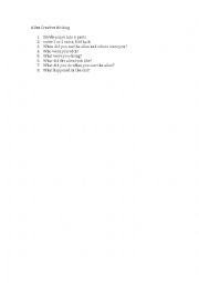 English Worksheet: Alien Creative Writing