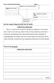 English Worksheet: The Clothes I like