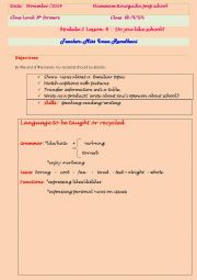 English Worksheet: Lesson plan 