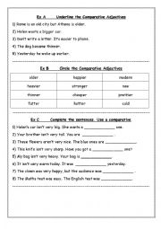 English Worksheet: Comparative Adjectives