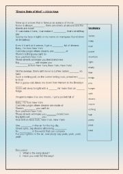 English Worksheet: 03 Top of the Pops (Song Lyrics) Alicia Keys, Empire State of Mind, New York. Listening Comprehension and Vocabulary