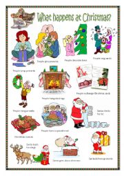 English Worksheet: What happens at Christmas?