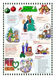 English Worksheet: Christmas time.