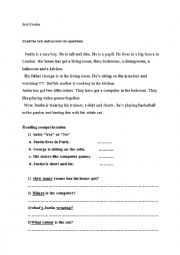 English Worksheet: reading and grammar