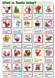 English Worksheet: What is Santa doing?