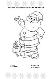 English Worksheet: Santa Claus - Colouring
