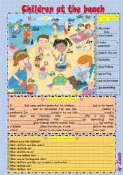 English Worksheet: Children at the Beach