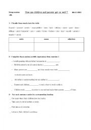English Worksheet: how to get on well toghether