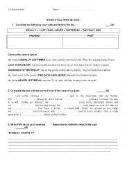 English Worksheet: GRAMMAR QUIZ SIMPLE PAST