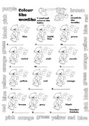 English Worksheet: Colour the months