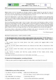 English Worksheet: Mobile phones at the workplace