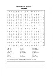 English Worksheet: Crossword puzzle w phrasal verbs