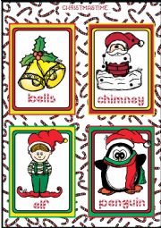 English Worksheet: Christmas FLASHCARDS 1 - 5 