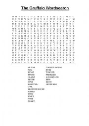 English Worksheet: The Gruffalo Wordsearch